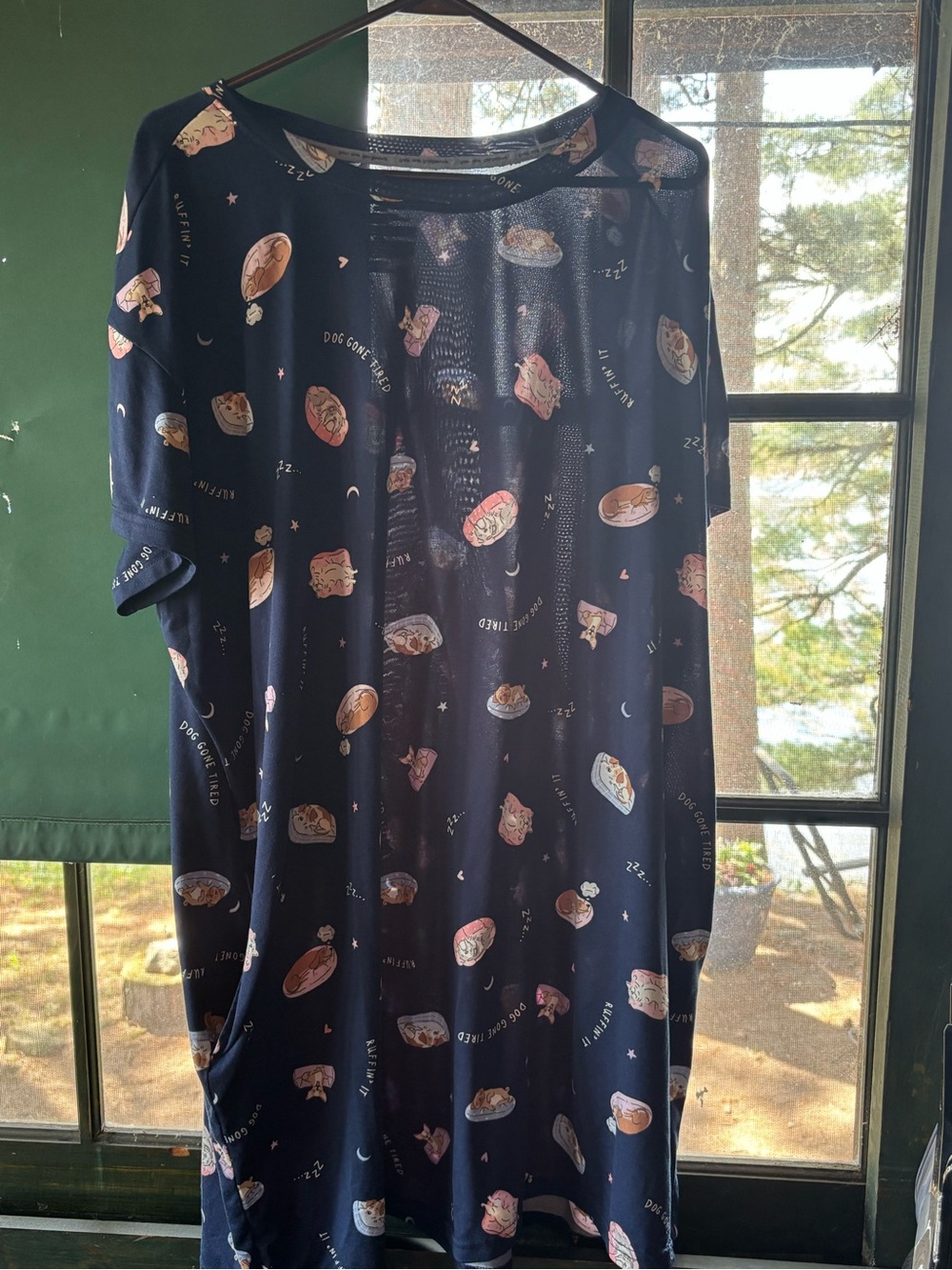 Graphic Nightshirt with doggie decor.